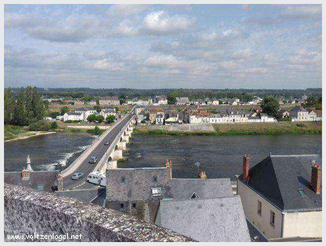Vue panoramique sur le Château Royal d'Amboise et ses jardins à la française