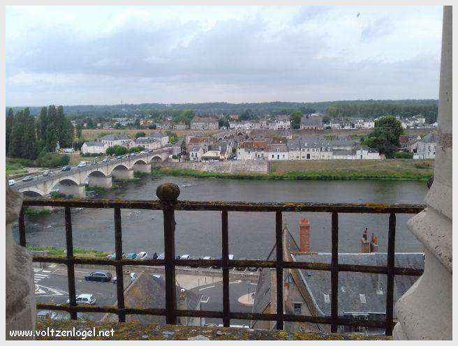 Vue panoramique sur le Château Royal d'Amboise et ses jardins à la française