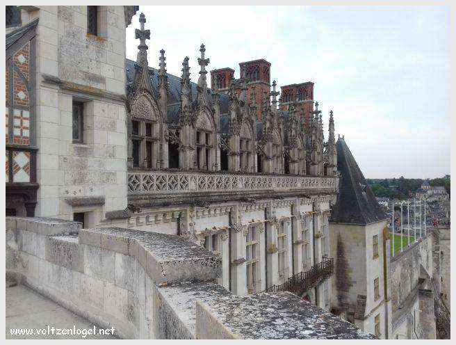 Vue panoramique sur le Château Royal d'Amboise et ses jardins à la française