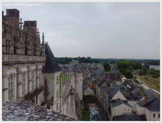 Vue panoramique sur le Château Royal d'Amboise et ses jardins à la française
