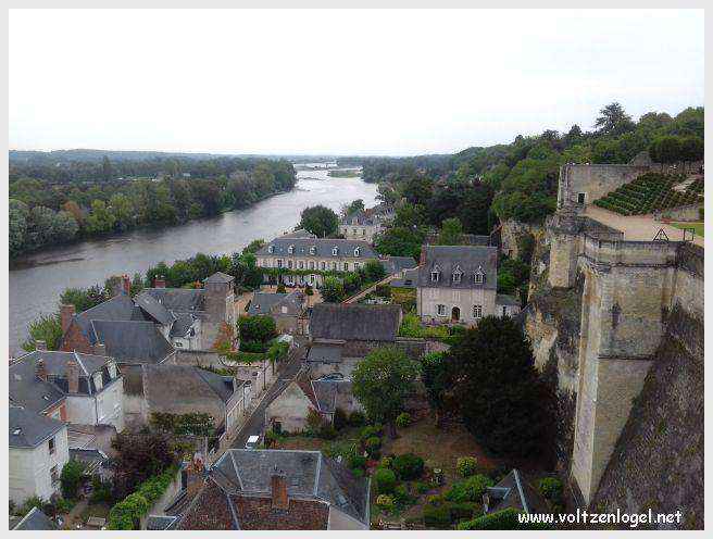 Vue panoramique sur le Château Royal d'Amboise et ses jardins à la française