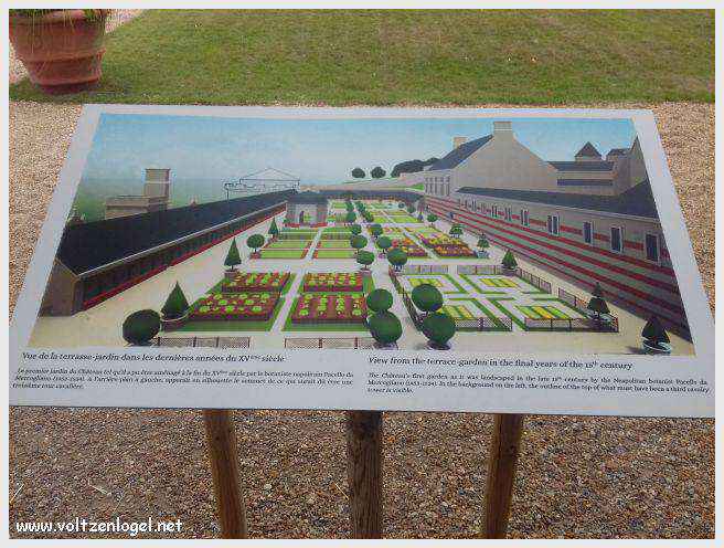 Vue panoramique sur le Château Royal d'Amboise et ses jardins à la française