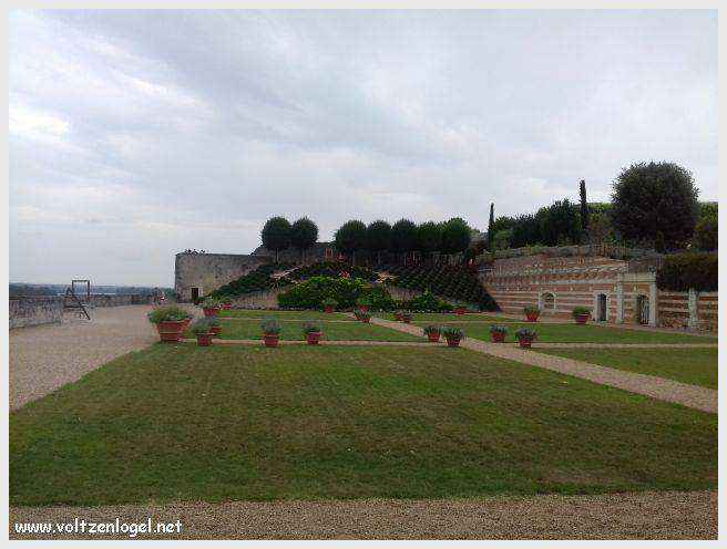 Vue panoramique sur le Château Royal d'Amboise et ses jardins à la française