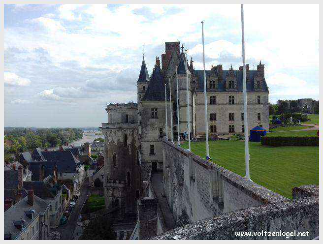 Vue panoramique sur le Château Royal d'Amboise et ses jardins à la française