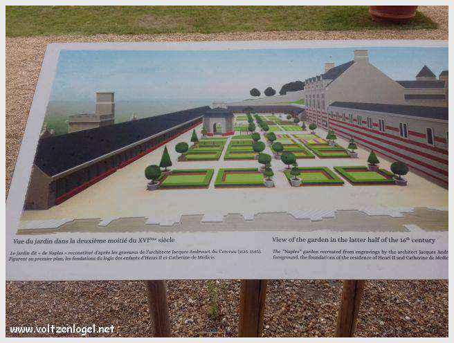 Vue panoramique sur le Château Royal d'Amboise et ses jardins à la française