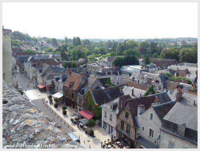 Vue panoramique sur le Château Royal d'Amboise et ses jardins à la française