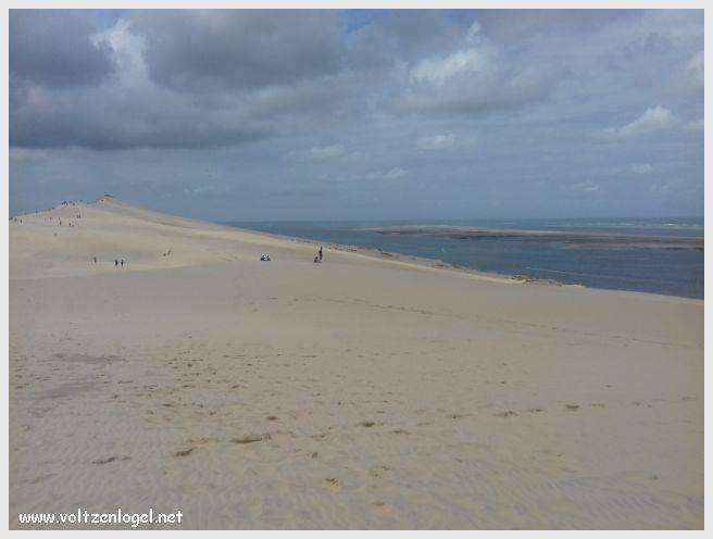 Vue panoramique de la Dune du Pilat avec le Bassin d'Arcachon en arrière-plan