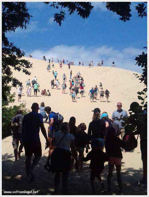 Vue panoramique de la Dune du Pilat avec le Bassin d'Arcachon en arrière-plan