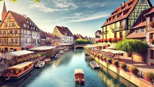 Colmar : Quartier pittoresque de la Petite Venise bordé de maisons traditionnelles