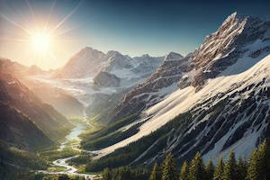 Montagnes enneigées en Autriche