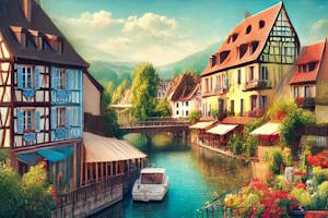 Paysage typique de l'Alsace avec ses vignobles