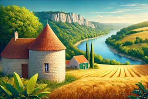 Paysage vallonné dans le Massif Central