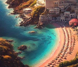 Plage d'Elafonissi avec sable rose et mer turquoise