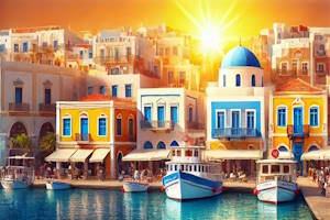 Vue pittoresque de Rethymnon en Crète