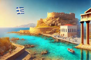 Vue de Rhodes en Crète