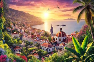 Vue panoramique sur la ville de Funchal à Madère