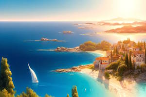 Vue panoramique de la mer Méditerranée