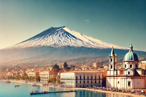 Vue imprenable de l'Etna depuis la Sicile