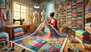 Patchwork coloré réalisé par Agnès PERRIN