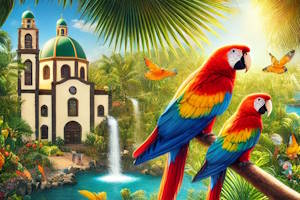 Perroquets colorés au Loro Parque