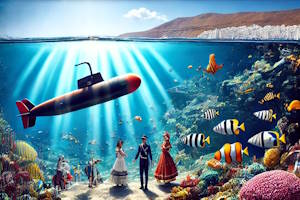 Sous-marin explorant les fonds marins de Tenerife