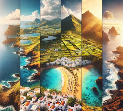 Paysages contrastés des îles méditerranéennes et Canaries