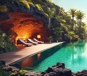 Intérieur des Jameos del Agua à Lanzarote