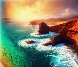 Paysage rocheux de Los Hervideros à Lanzarote