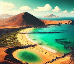 Vue du village côtier El Golfo à Lanzarote