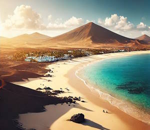 Plage de Lanzarote à Playa Blanca, bordée d'eaux cristallines