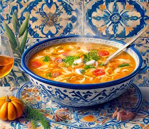 Sopa Mallorquina avec légumes colorés