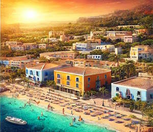 Vue dynamique des plages de Magaluf, Majorque