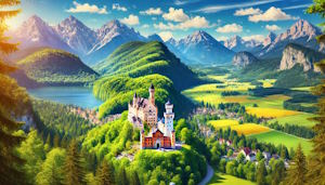 Château de Neuschwanstein avec son architecture romantique