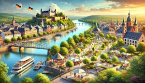 Vue de Coblence le long du Rhin