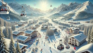 Voyageurs admirant la Zugspitze enneigée