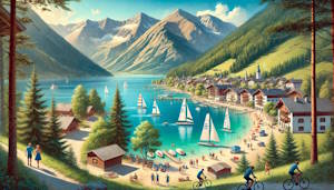 Paysage montagneux au bord du lac Achensee