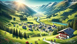 Village de Seefeld en hiver, montagnes et neige