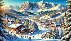 Paysage enneigé de la Zugspitze Arena