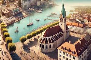 Tour médiévale de Constance surplombant le port