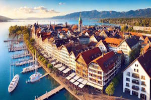 Port de Friedrichshafen avec vue sur le lac de Constance