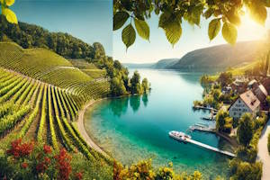 Vues panoramiques sur le lac de Constance à Hagnau