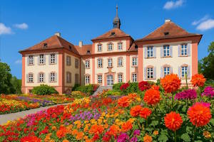 Château baroque dominant les jardins de Mainau