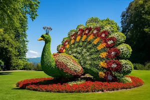 Massifs floraux multicolores dans les jardins de Mainau.