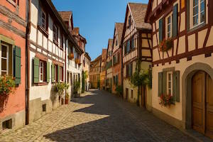 Ruelle pavée dans la vieille ville de Meersburg