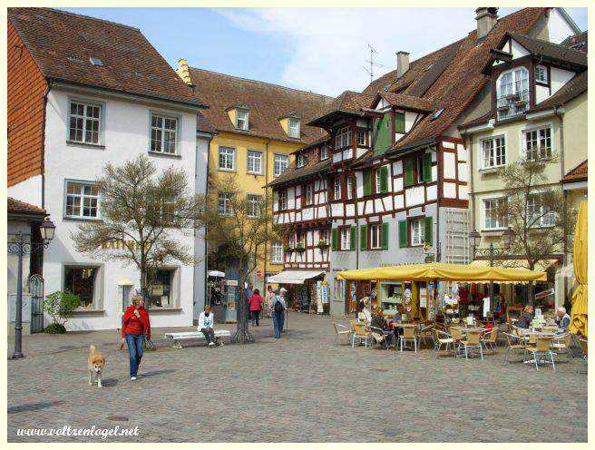 Balade au bord du lac avec vue sur le port de Meersburg.