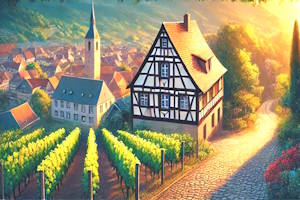 Scène animée de la Fête des Vendanges à Andlau