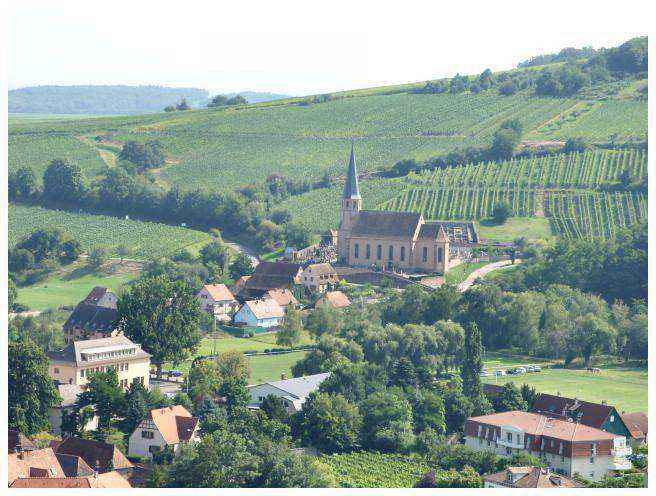 Château d'Andlau perché sur une colline, emblème médiéval.