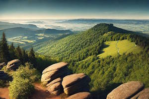 Panorama sur les Vosges du Nord depuis Erckartswiller