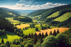 Vue panoramique d'Erckartswiller dans les Vosges du Nord