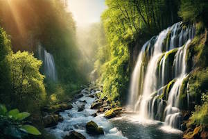 Cascade du Nideck entourée de forêts verdoyantes